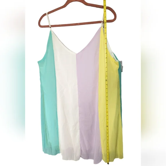 Plus Size Colorful Negligee 4X Pink Yellow Teal White Adjustable Straps Dress - Picture 4 of 7